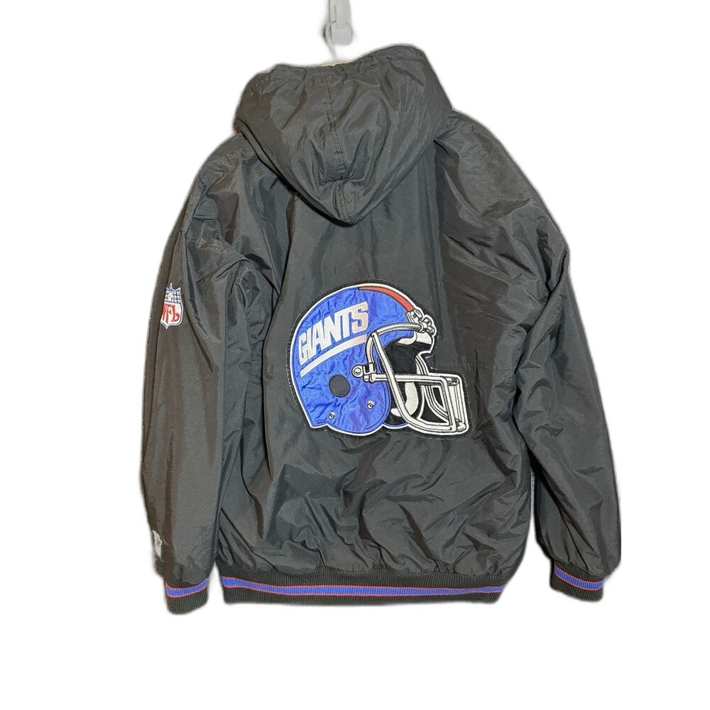 Vintage New York Giants Starter Jacket Mens XL Hooded W/ Original Beads 90’s